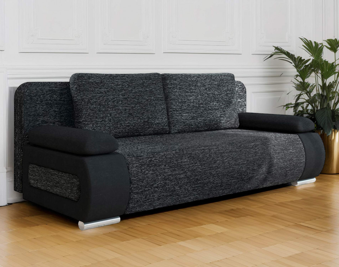 Elio – canapé droit convertible avec coffre style contemporain