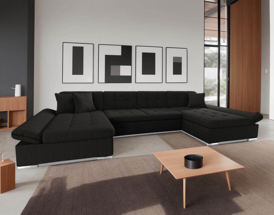Ulys – canapé panoramique convertible avec coffres au style contemporain