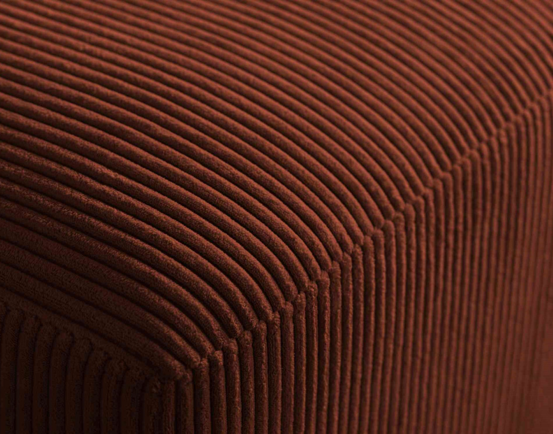 Canapé d'angle droit 5 places convertible avec coffre en velours côtelé Livy