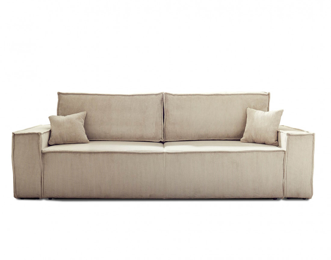 Dellia - canapé 3 places convertible - avec coffre - en velours côtelé - style contemporain