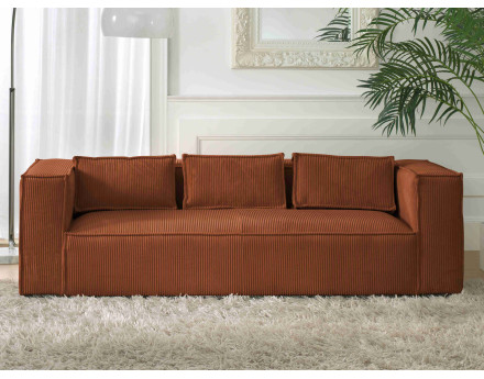 Stella - canapé fixe 3 places - en velours côtelé - style contemporain