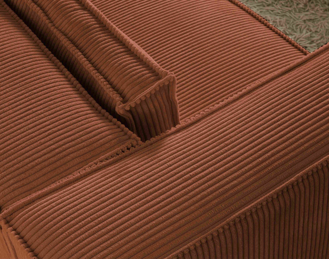 Stella - canapé fixe 3 places - en velours côtelé - style contemporain