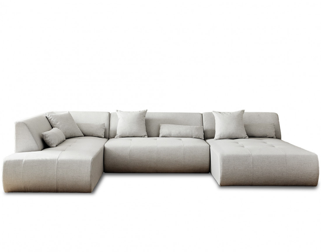 Canapé modulable panoramique d'angle gauche 7 places - en tissu - Onyx