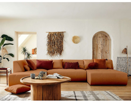 Canapé modulable panoramique d'angle gauche 7 places - en tissu - Onyx