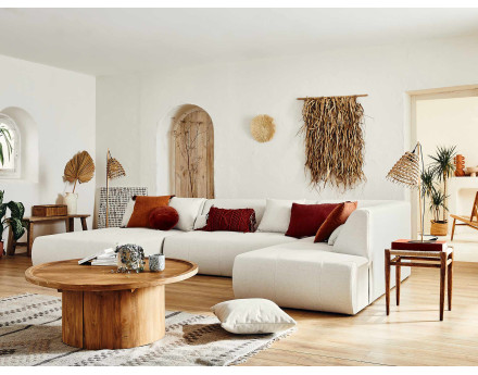 Canapé modulable panoramique d'angle droit 7 places - en tissu -Onyx