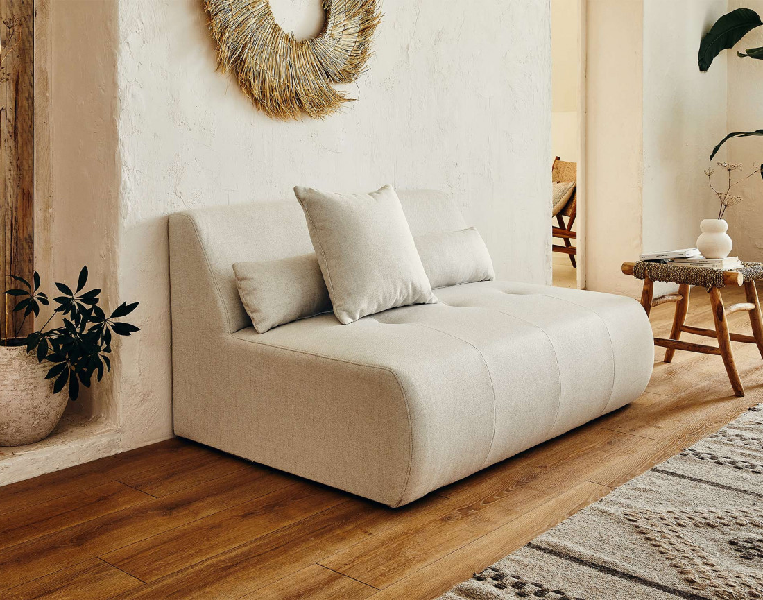 Canapé modulable panoramique d'angle droit 7 places - en tissu -Onyx