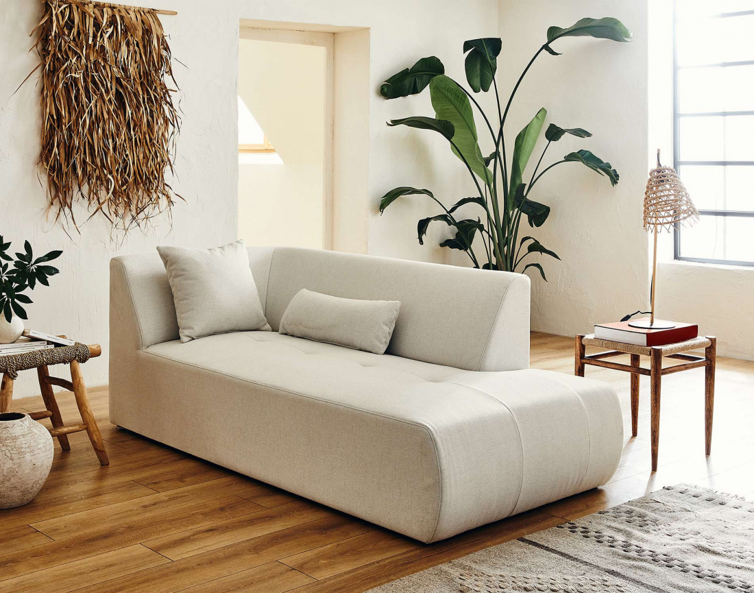 Canapé modulable panoramique d'angle droit 7 places - en tissu -Onyx