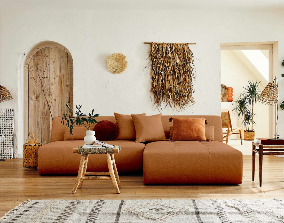 Canapé d'angle réversible modulable 4 places - en tissu - Onyx