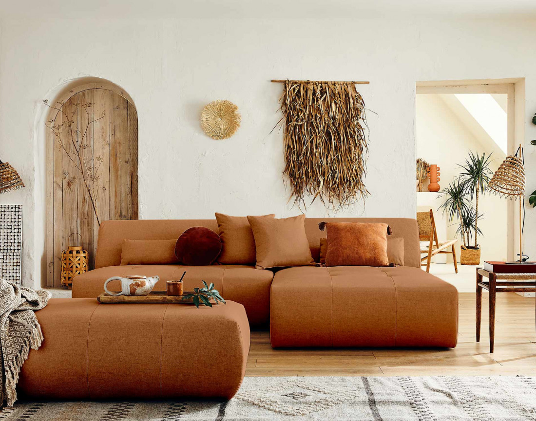 Canapé d'angle réversible modulable 4 places - en tissu - Onyx