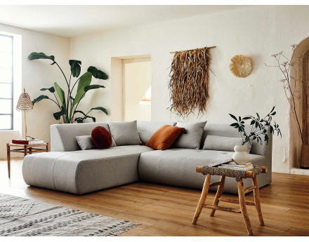 Onyx - canapé d'angle gauche modulable 5 places - en tissu