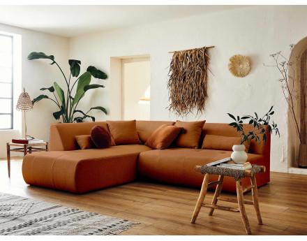 Onyx - canapé d'angle gauche modulable 5 places - en tissu