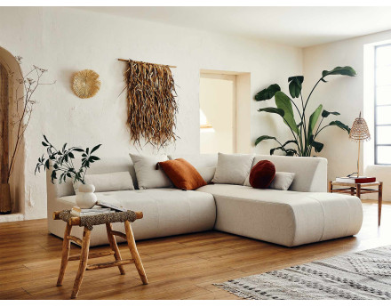 Canapé modulable d'angle droit 5 places - en tissu - Onyx