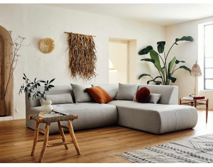 Canapé modulable d'angle droit 5 places - en tissu - Onyx