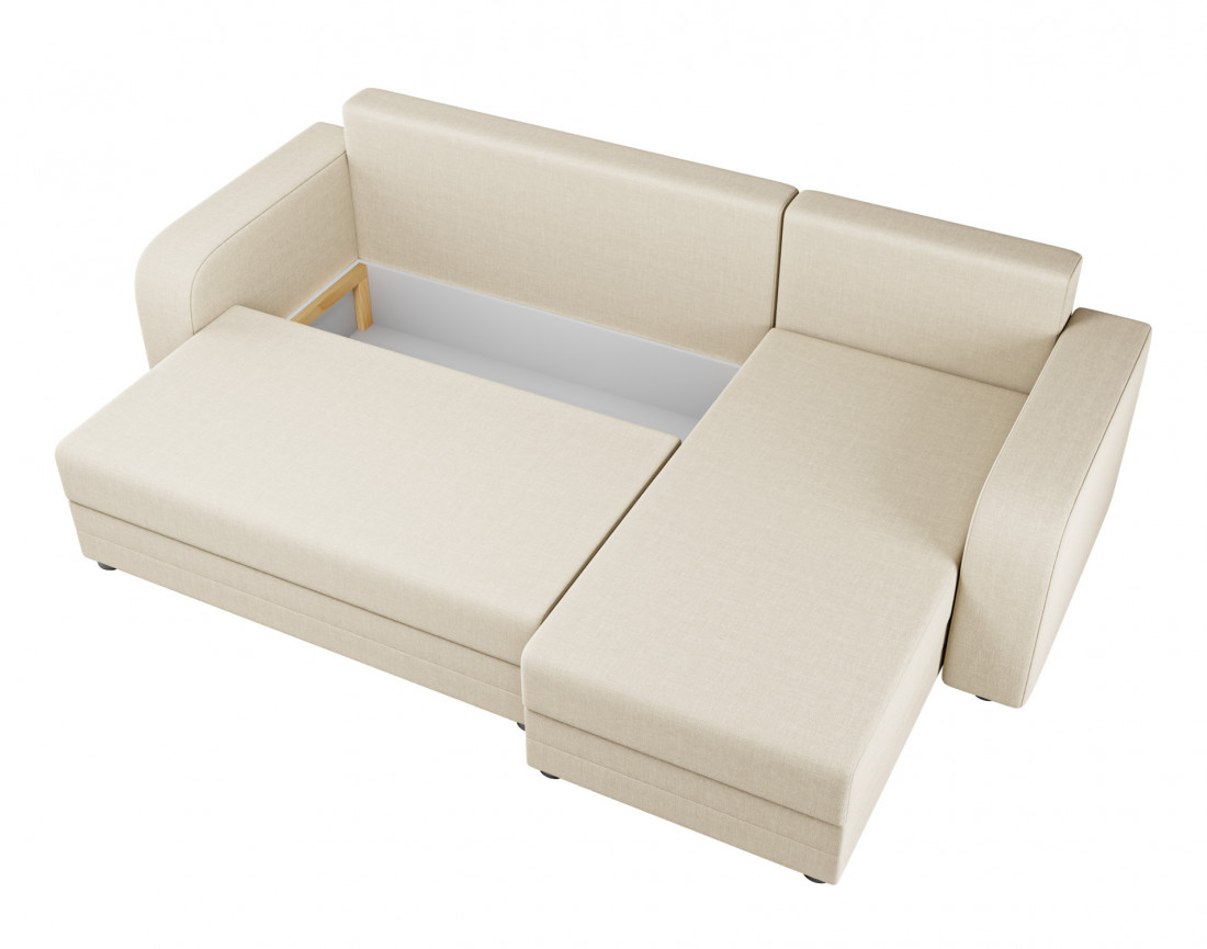 Canapé d'angle réversible 4 places convertible avec coffre en tissu Harvey