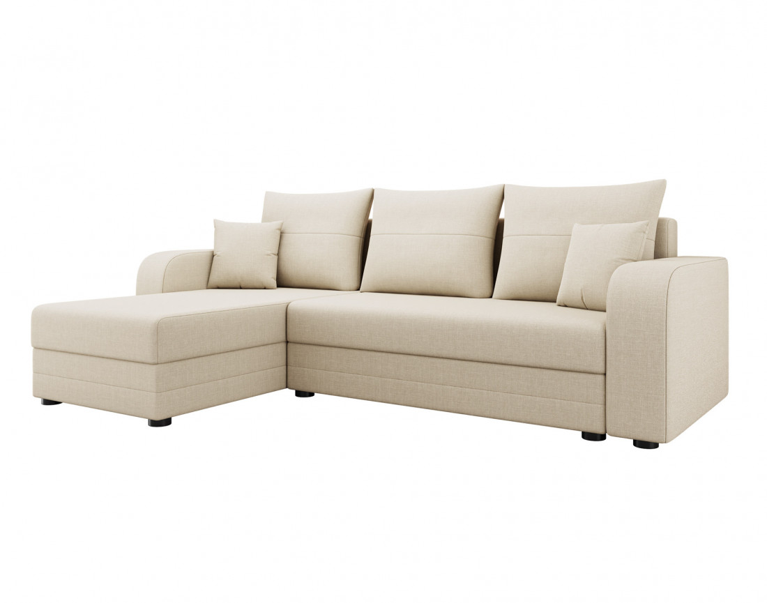 Canapé d'angle réversible 4 places convertible avec coffre en tissu Harvey