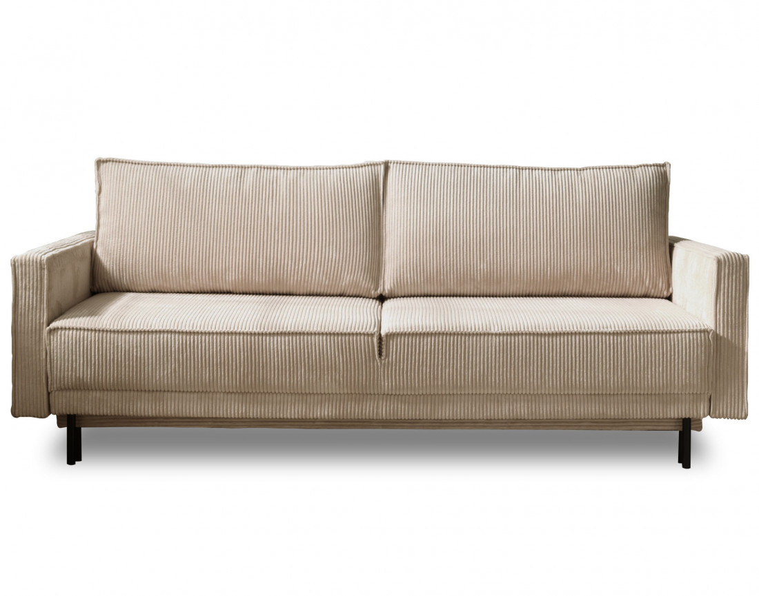 Canapé 3 places convertible avec coffre en velours côtelé Charlie
