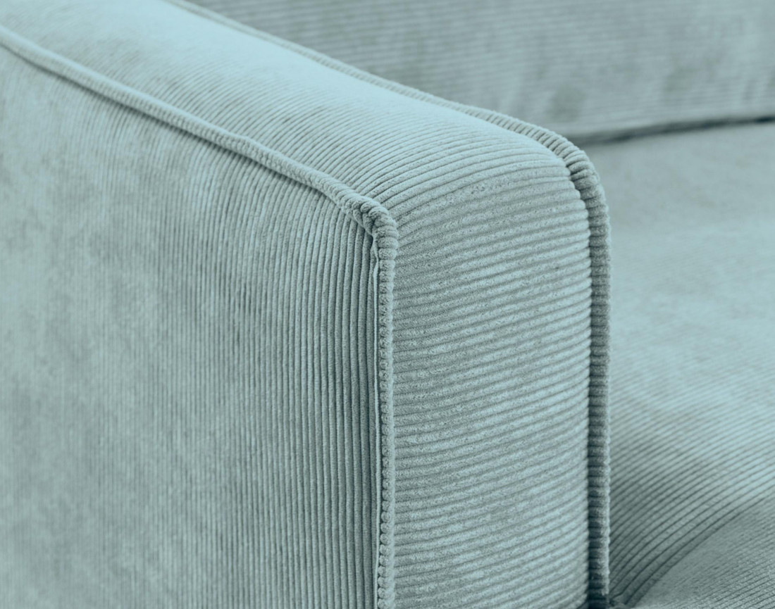 Canapé d'angle droit convertible 5 places en velours côtelé Jake