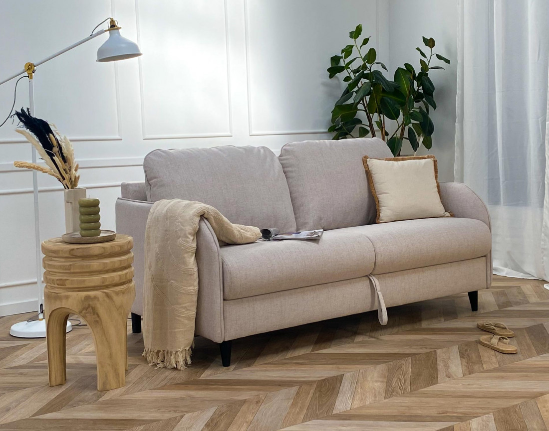 Canapé 3 places convertible express quotidien en tissu Cosmos