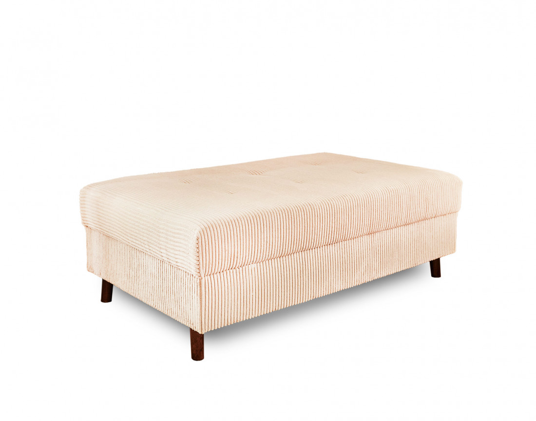 Canapé d'angle gauche - 4 places - avec pouf d'appoint - en velours côtelé - Rune