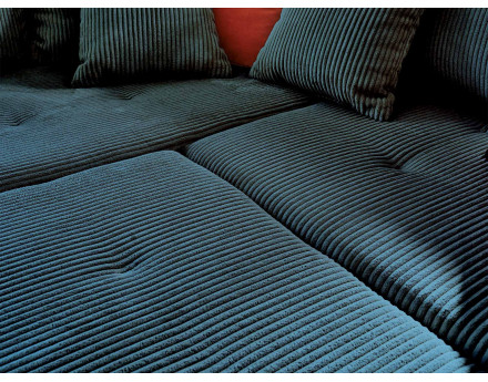 Canapé panoramique d'angle gauche 7 places - en velours côtelé - Rune