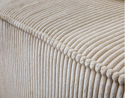 Canapé modulable d'angle gauche 6 places en velours côtelé Colombine