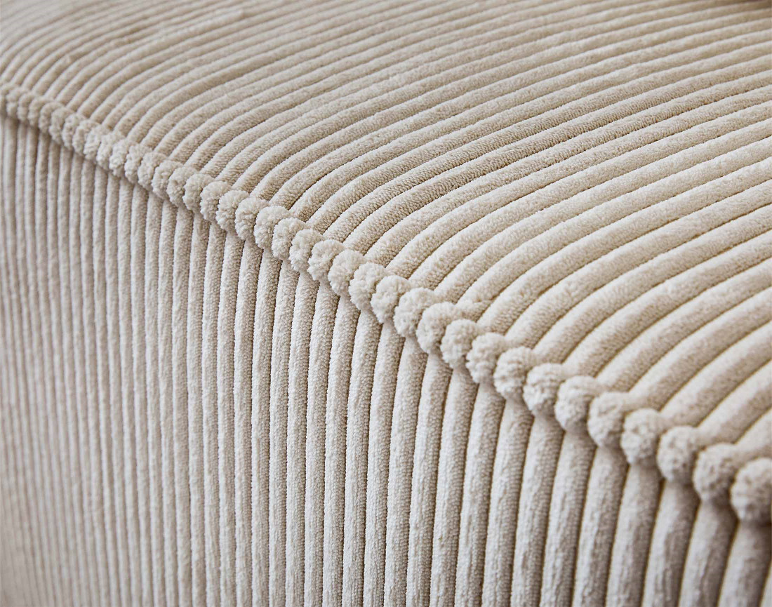 Canapé modulable d'angle gauche 6 places en velours côtelé Colombine