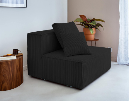 Module d'assise sans accoudoirs en velours côtelé Colombine