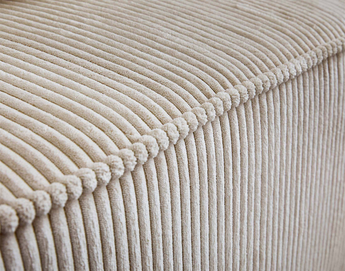 Module d'assise d'angle réversible en velours côtelé Colombine