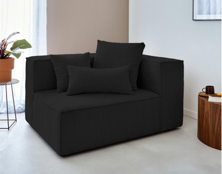 Module d'assise droit en velours côtelé Colombine