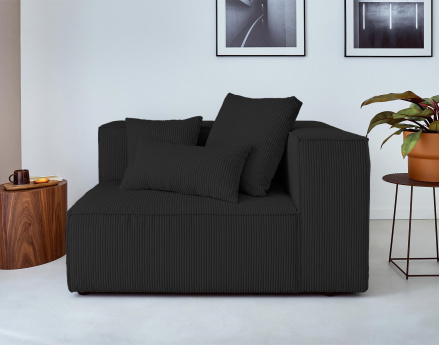 Module d'assise droit en velours côtelé Colombine