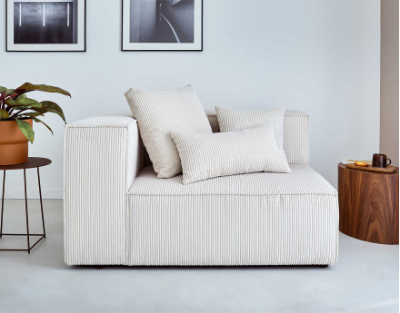 Module d'assise gauche en velours côtelé Colombine