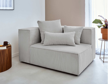 Module d'assise gauche en velours côtelé Colombine