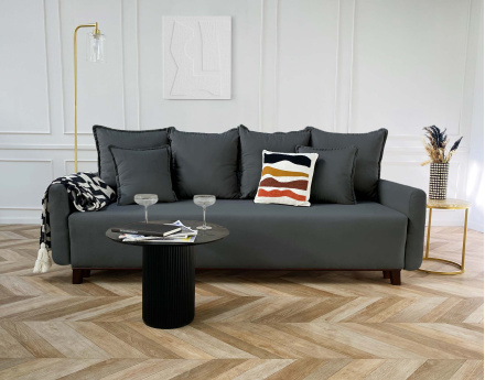 Canapé 3 places convertible avec coffre en velours Apia