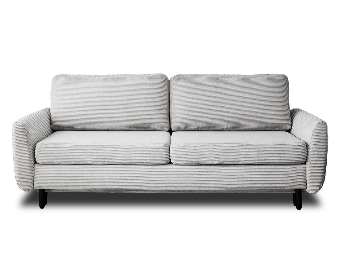 Canapé 3 places convertible avec coffre en velours côtelé Dan