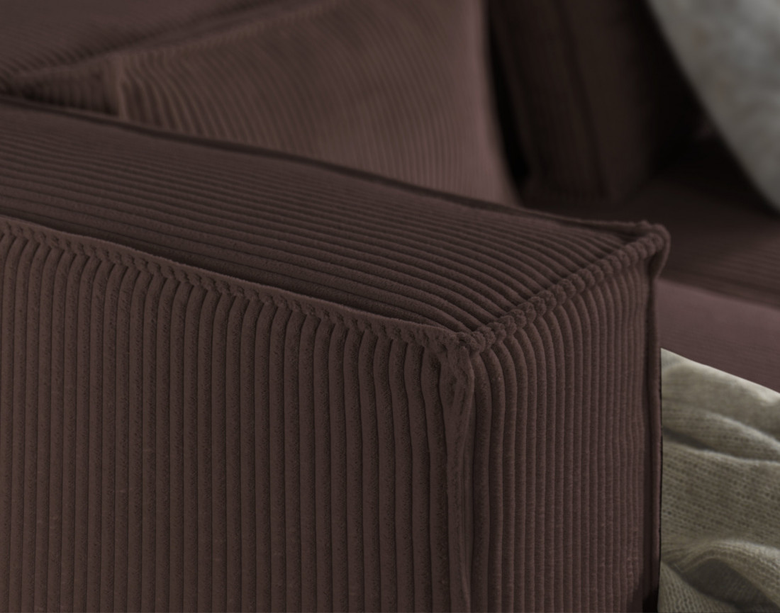 Stella - canapé panoramique en velours côtelé - 7 places - style contemporain