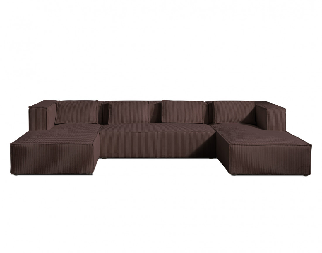 Stella - canapé panoramique en velours côtelé - 7 places - style contemporain