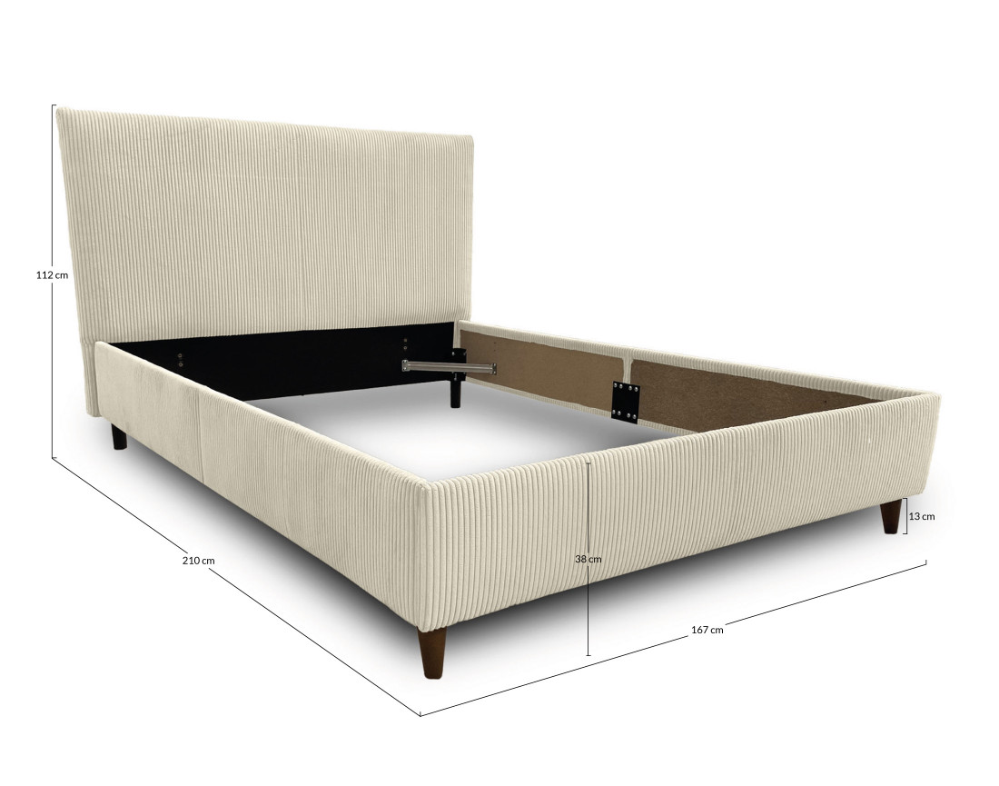 Cadre de lit 160x200 cm en velours côtelé Botticelli