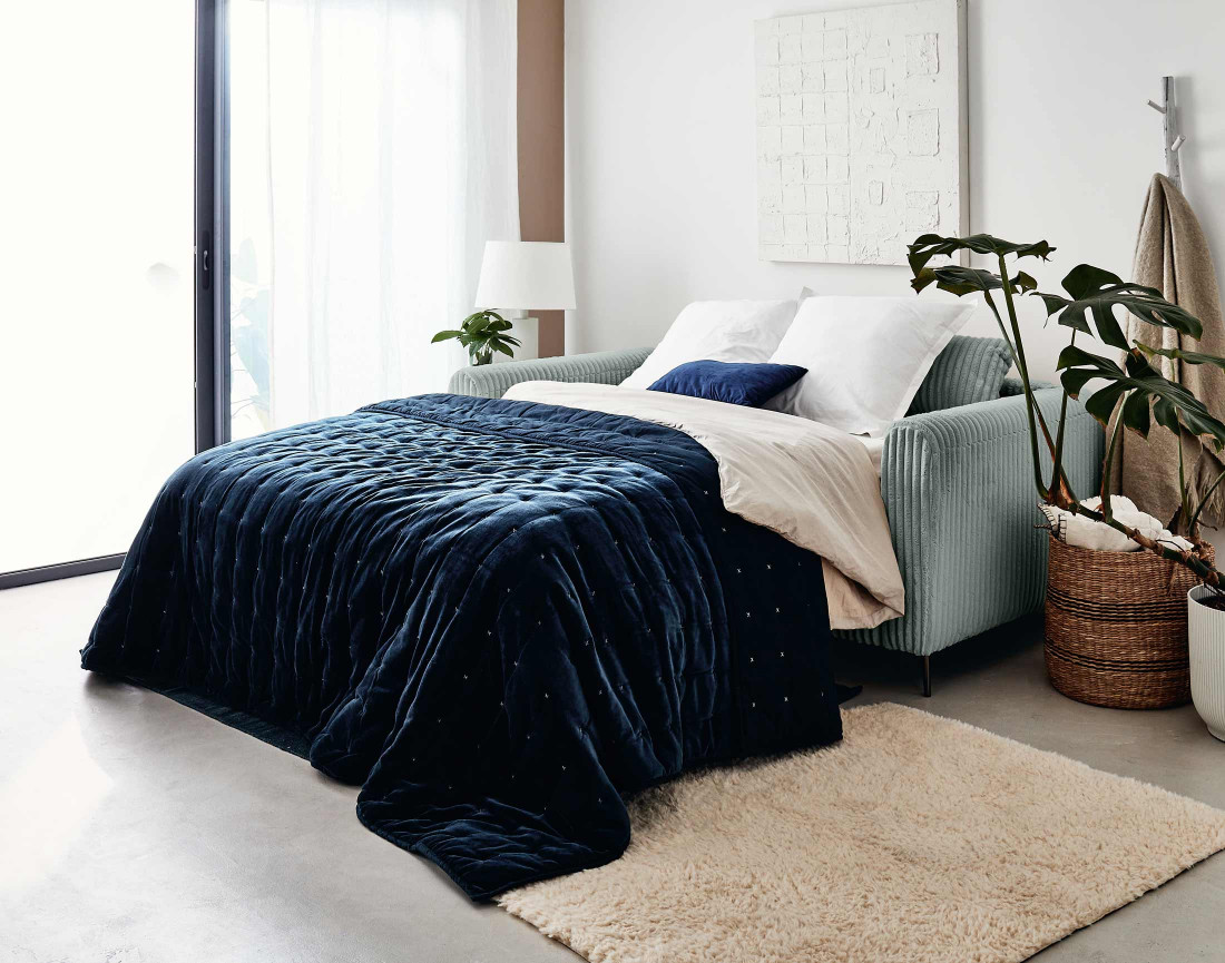 Canapé 3 places convertible express quotidien en grosses côtes Owen