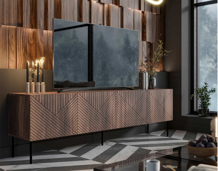 Meuble TV bois 4 portes 191 cm Salvador