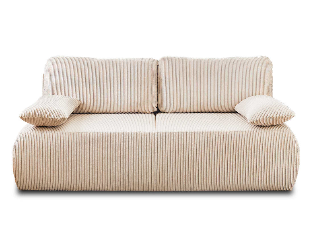 Canapé 3 places convertible avec coffre en velours côtelé Loutro