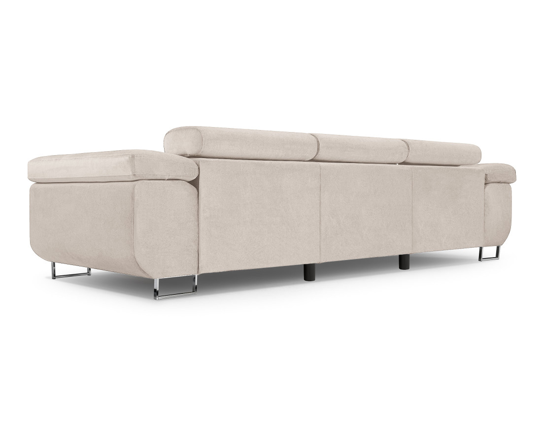 Canapé 3 places convertible avec têtières réglables en velours Pablo