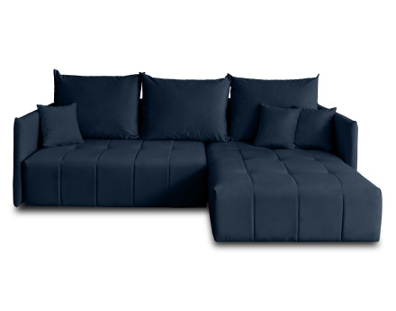 Canapé d'angle en velours - Petra - réversible convertible avec coffre - 4 places - en velours