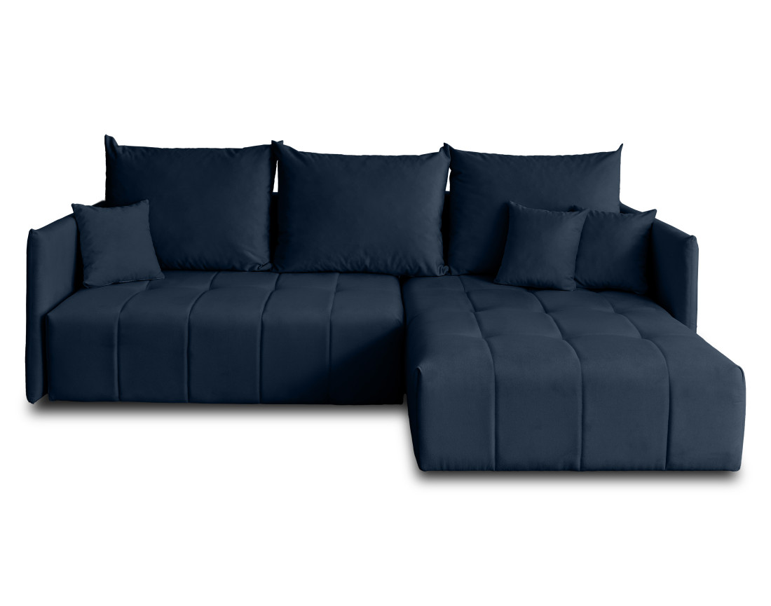 Canapé d'angle en velours - Petra - réversible convertible avec coffre - 4 places - en velours