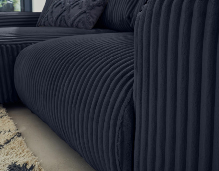 Canapé d'angle réversible 4 places en velours côtelé grosses côtes Garance