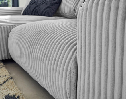 Canapé d'angle réversible 4 places en velours côtelé grosses côtes Garance