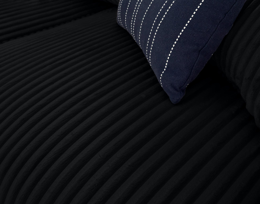 Canapé d'angle réversible 4 places en velours côtelé grosses côtes Garance