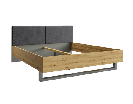 Lit 160x200 cm en bois et velours côtelé Nicosie