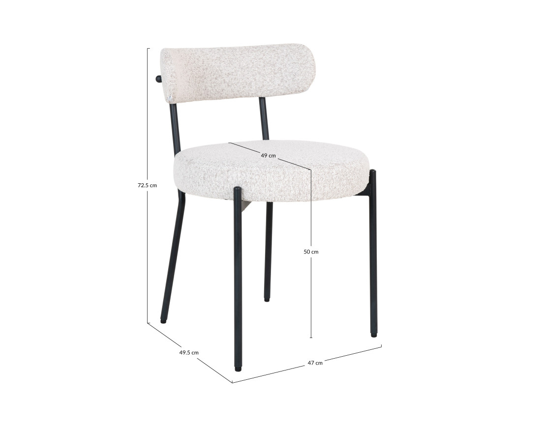 Lot de deux chaises en tissu bouclette Ivanec