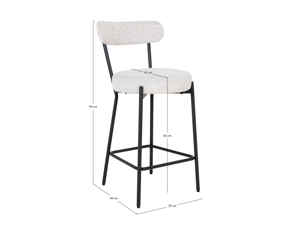 Tabouret de bar en tissu bouclette Ivanec