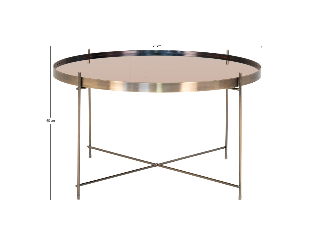 Table basse métal et verre 70 cm Glina